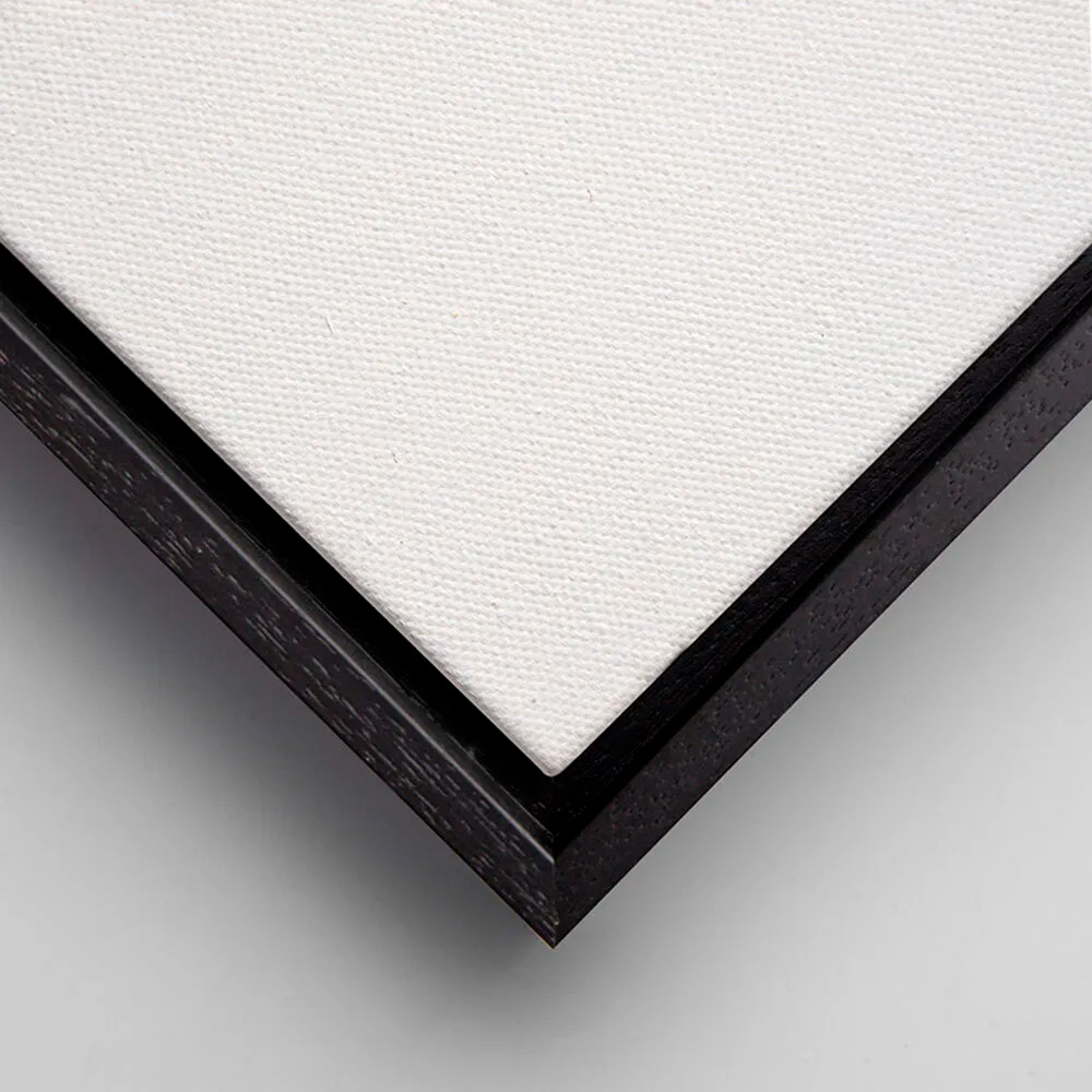 50х150 см - Италианска дървена рамка касета с подрамка, черна