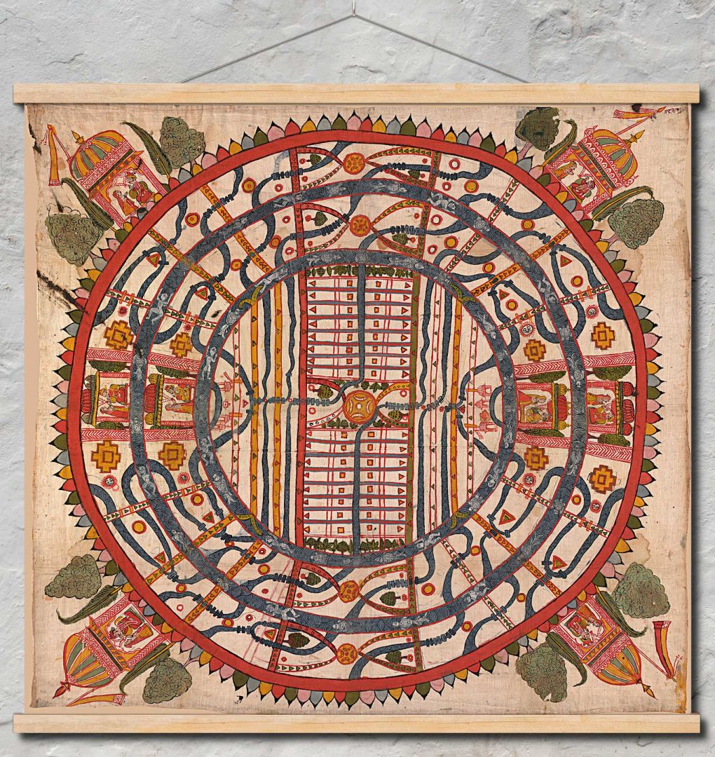 Manusyaloka, Мануши-алока, карта на света на човека, ок. 1890 год.