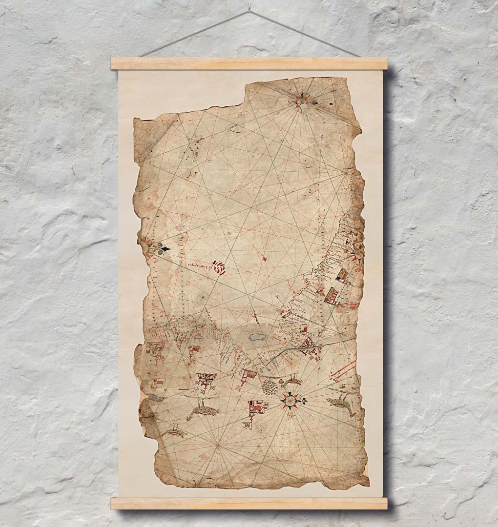 Портоланска карта на Тихоокеанско крайбрежие от 1565 год.