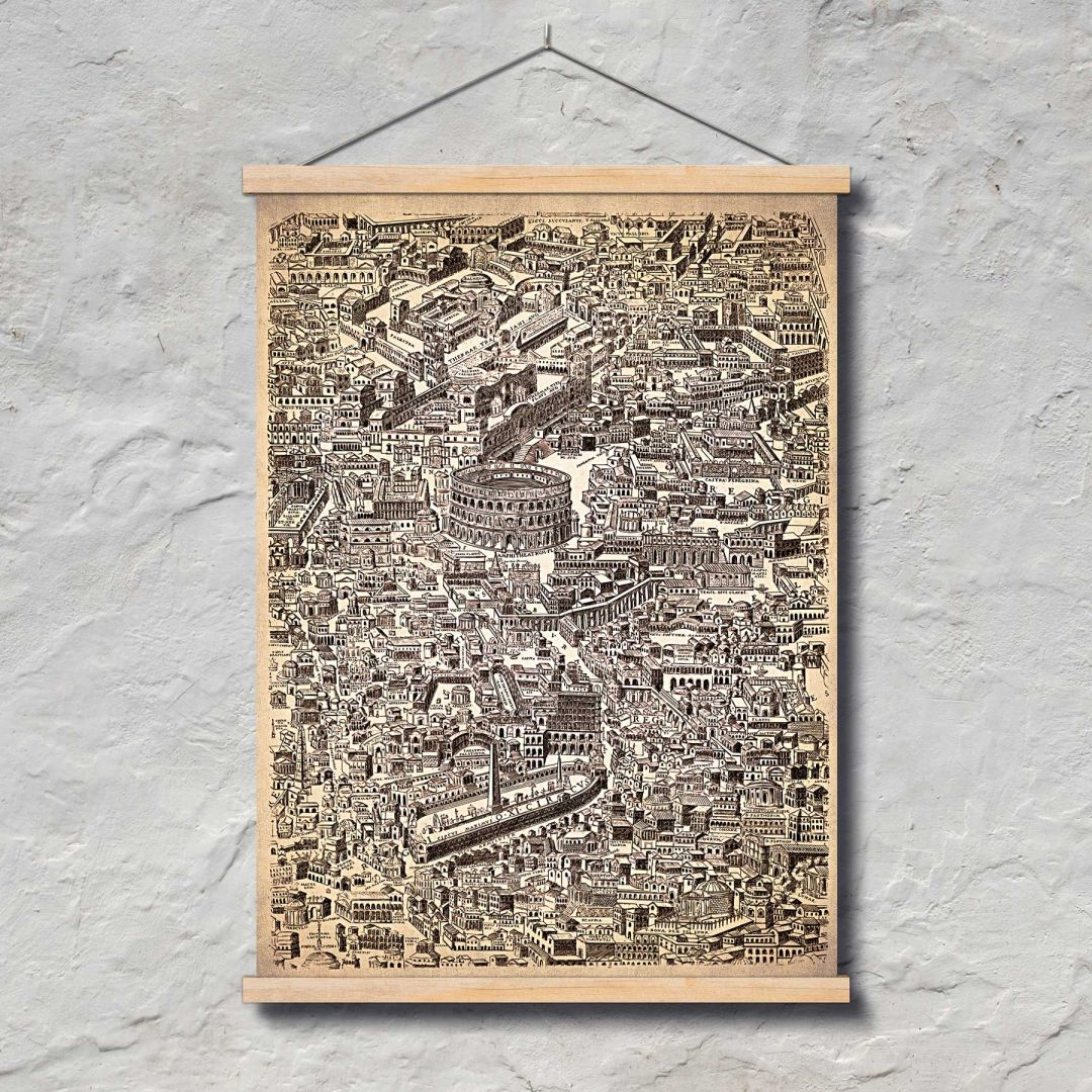 Карта на античен Рим с Циркус Максимус и термите на император Тит, ок.1550 год.