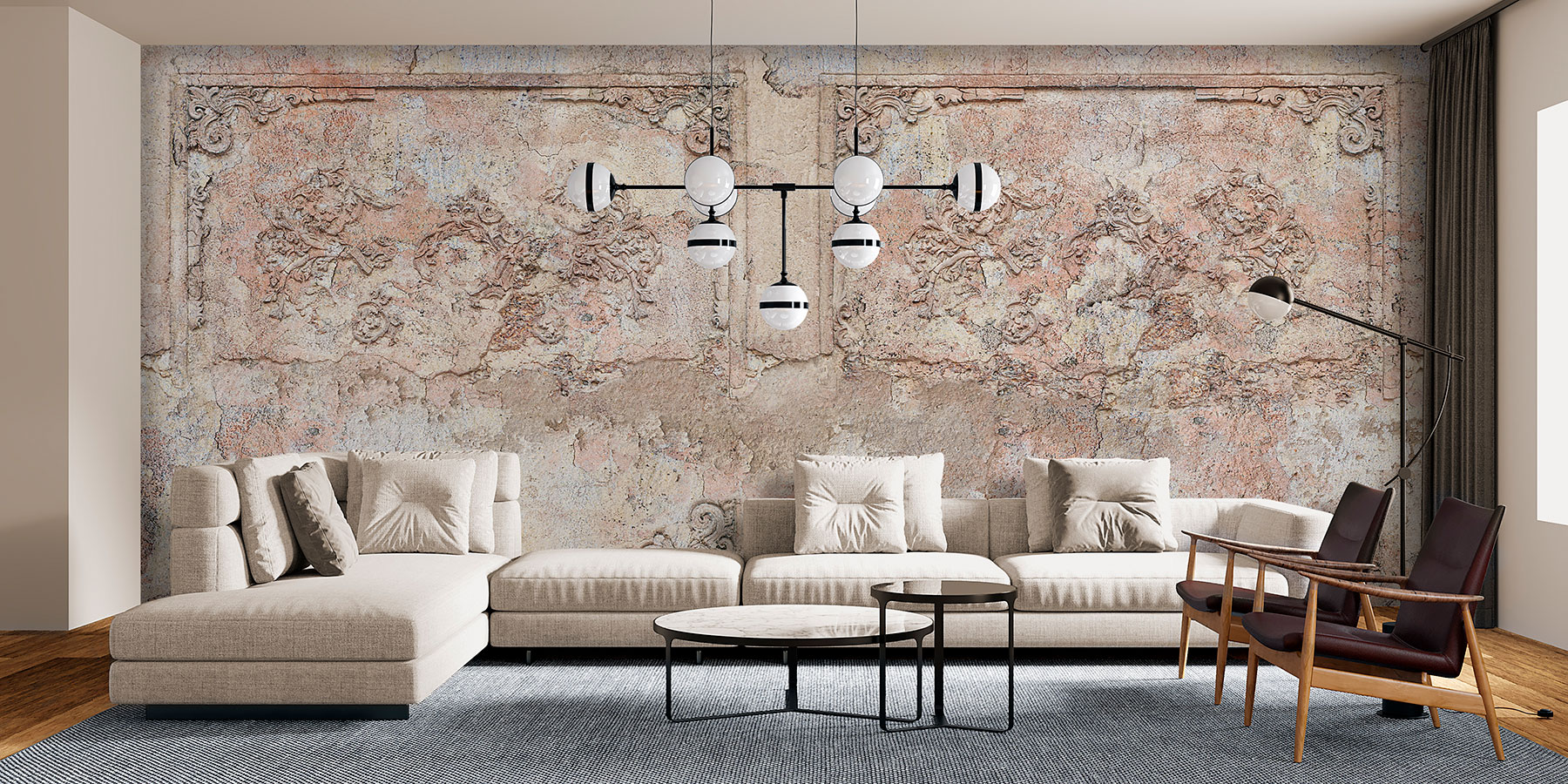 Тапет Мраморни цветя