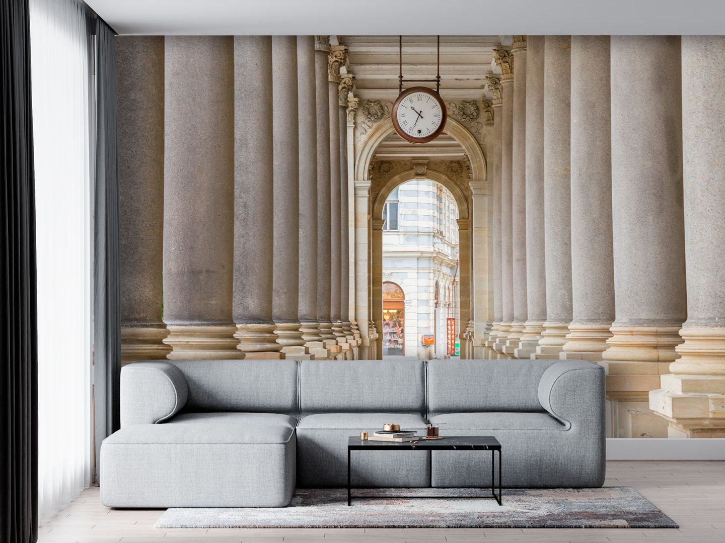 Тапет Колонада и гаров часовник