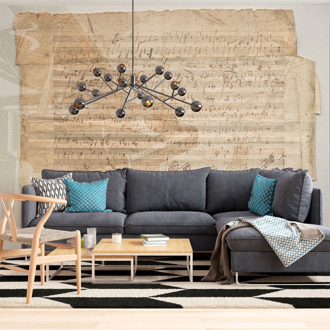 Винтидж тапет с партитура на Бетховен