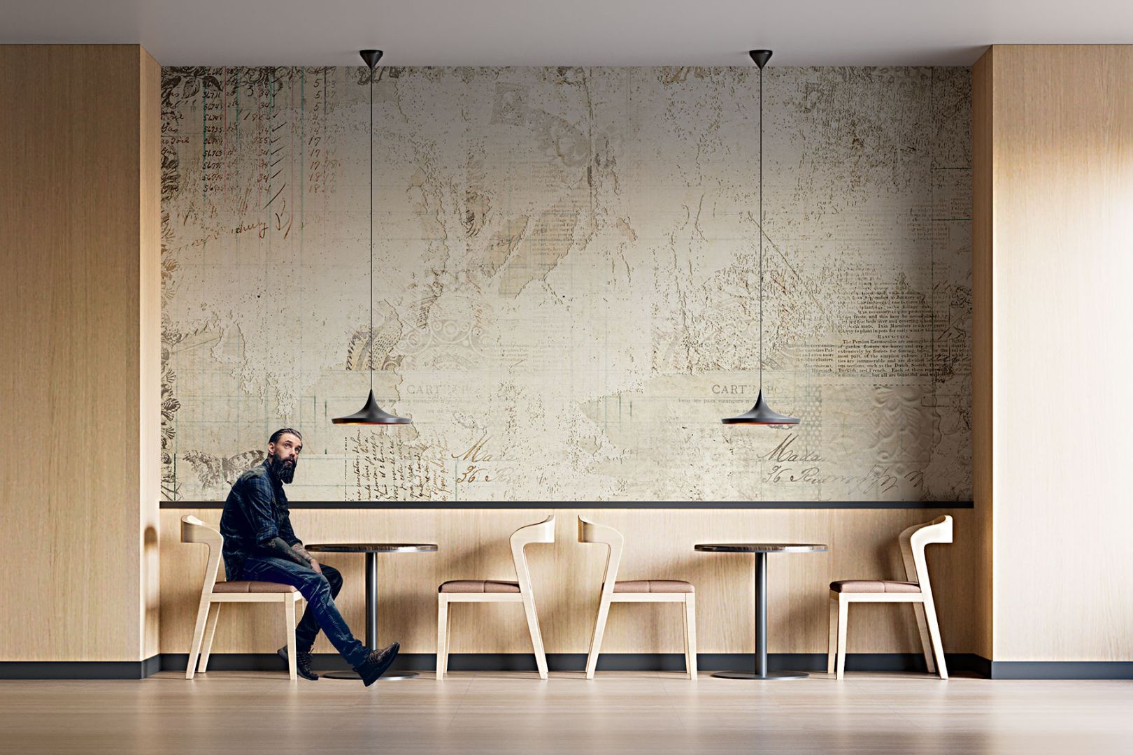 Дизайнерски тапет с листове от архивите